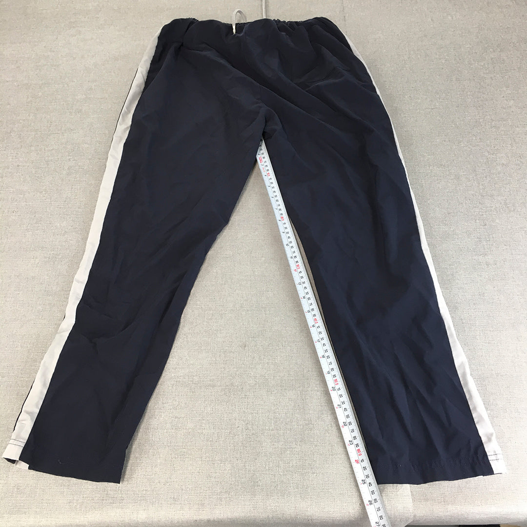 Nike Mens Tracksuit Pants Size L Navy Blue Logo Drawstring Pockets Logo