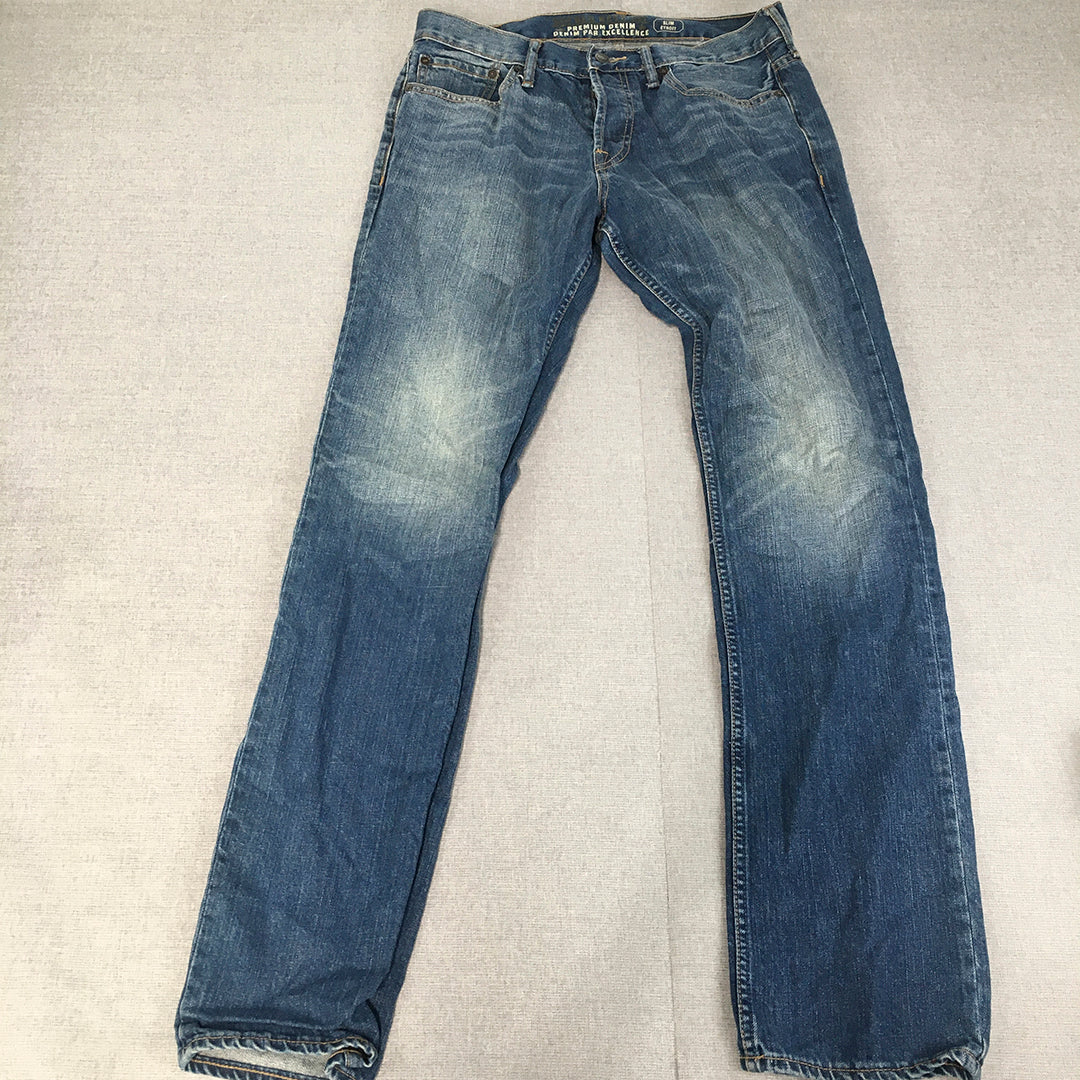 Old Navy Mens Jeans Size 32 Blue Slim Fit Straight Leg Denim