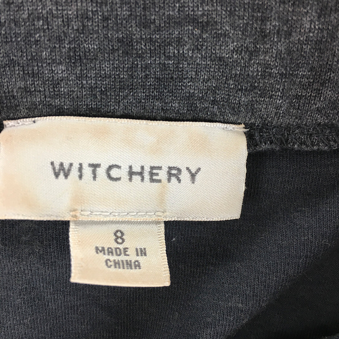 Witchery Womens Wool Mini Skirt Size 8 Grey Ruched Straight Knit