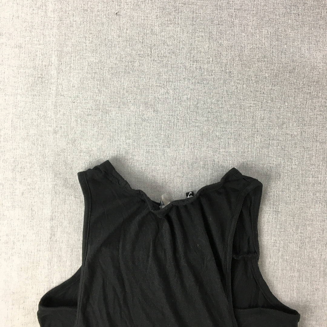 Gymshark Womens Tank Top Size S Black Logo Sleeveless Singlet Shirt