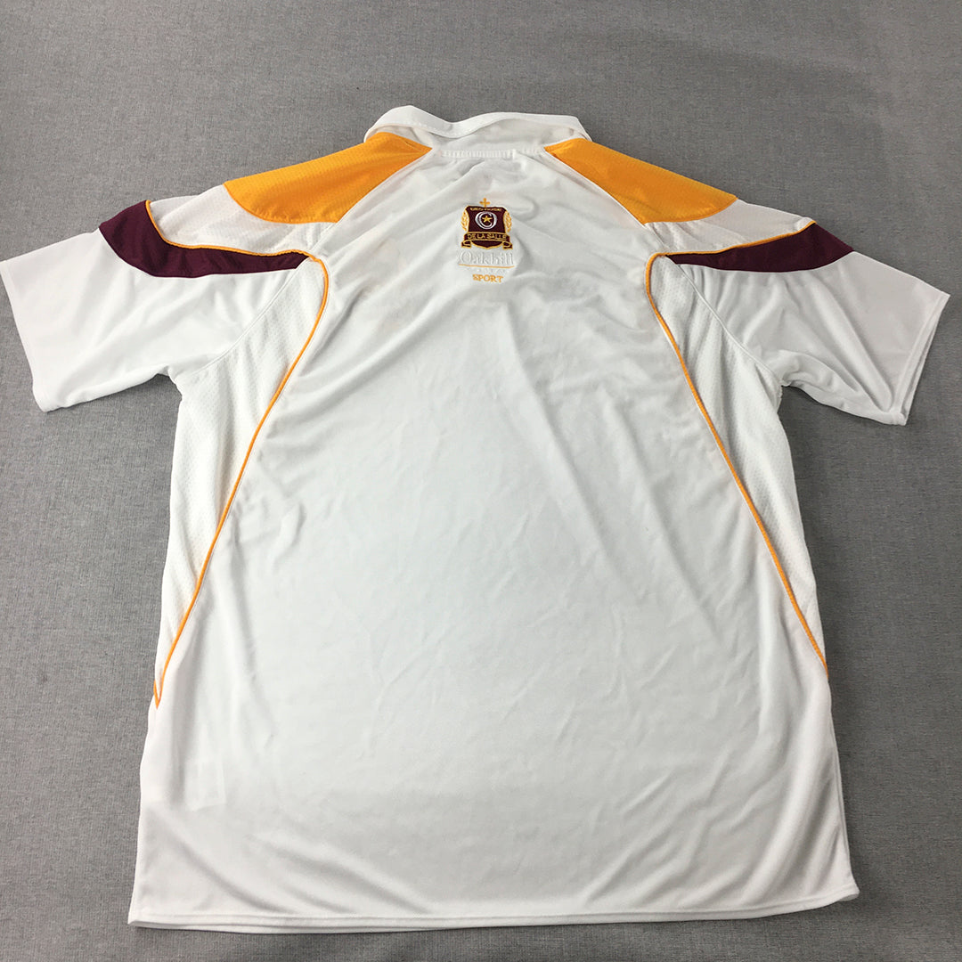 Canterbury Mens Polo Shirt Size 2XL White Short Sleeve Rugby Oakhill College