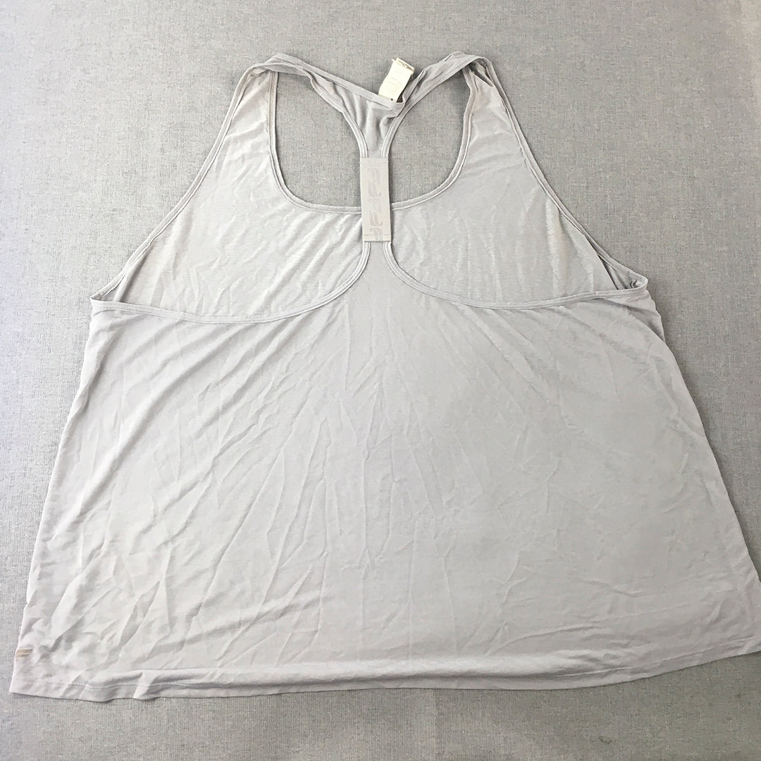 Fabletics Womens Tank Top Size 4XL Grey Sleeveless Activewear Top