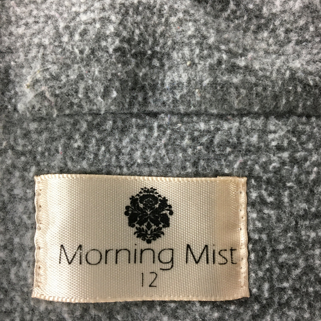 Morning Mist Womens Open-Front Cardigan Size 12 Grey Fleece