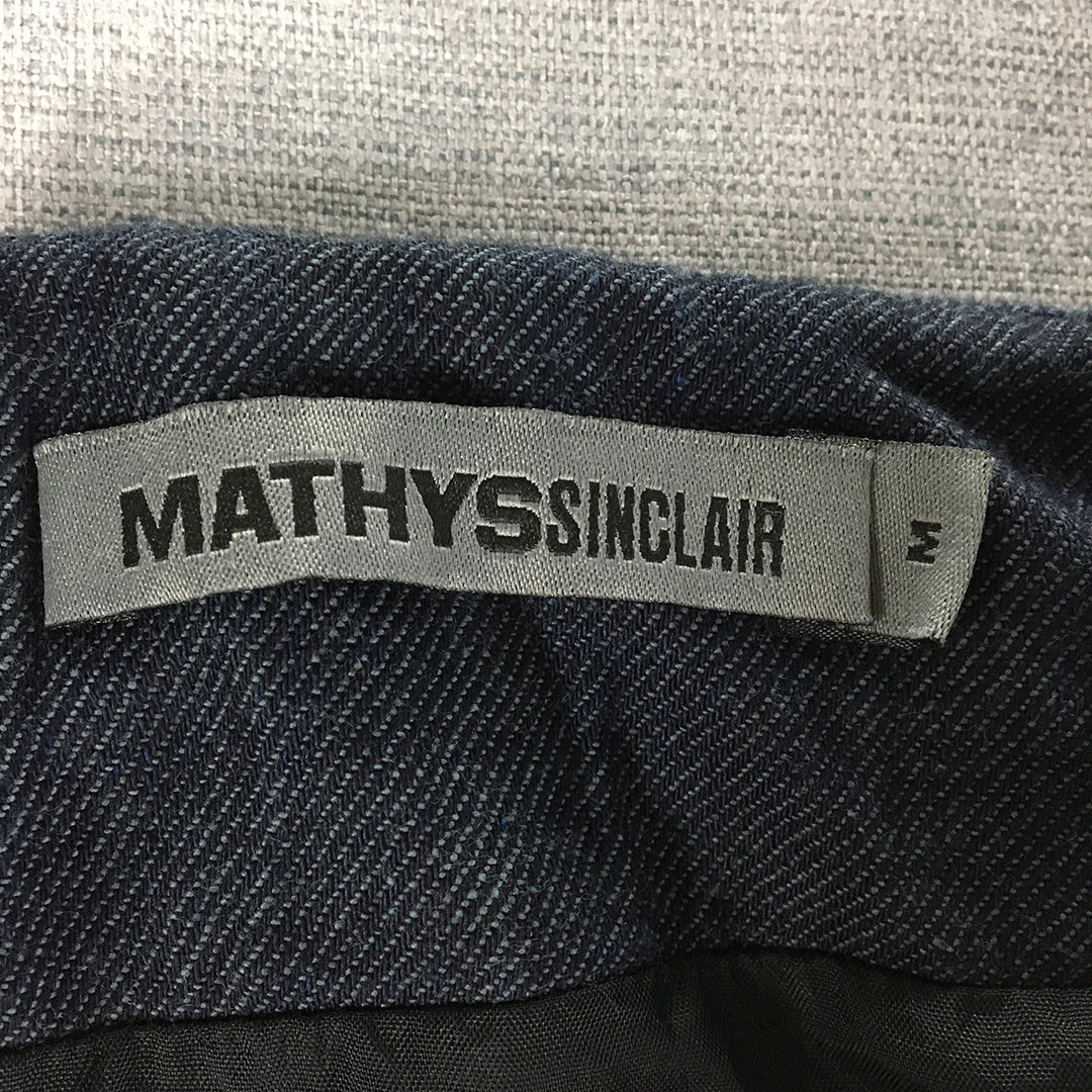 Mathys Sinclair Womens Denim Mini Skirt Size M Blue A-Line Side Zip RARE