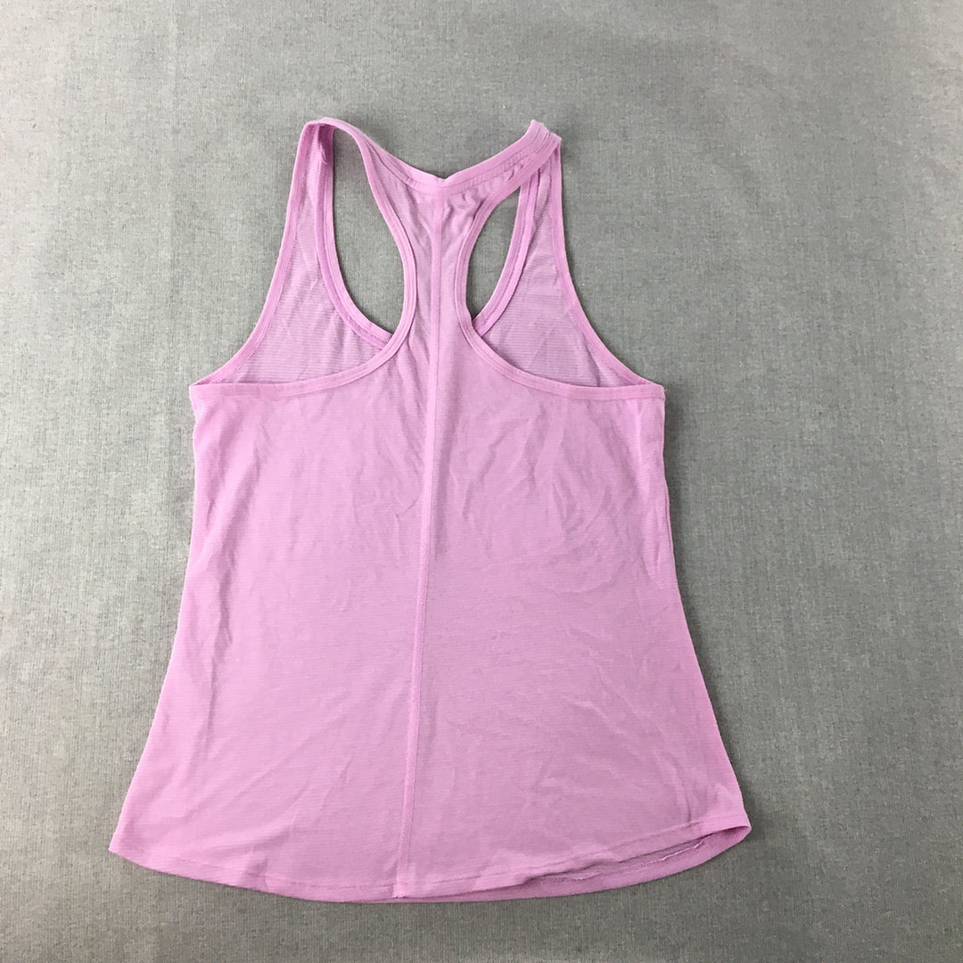 Under Armour Womens Tank Top Size XS Pink Logo Sleeveless Singlet Shirt