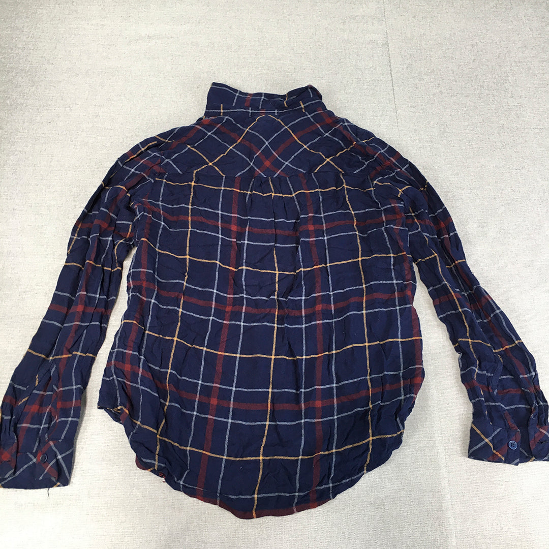 Harry Potter Mens Shirt Size S Blue Checkered Long Sleeve Button-Up Pocket