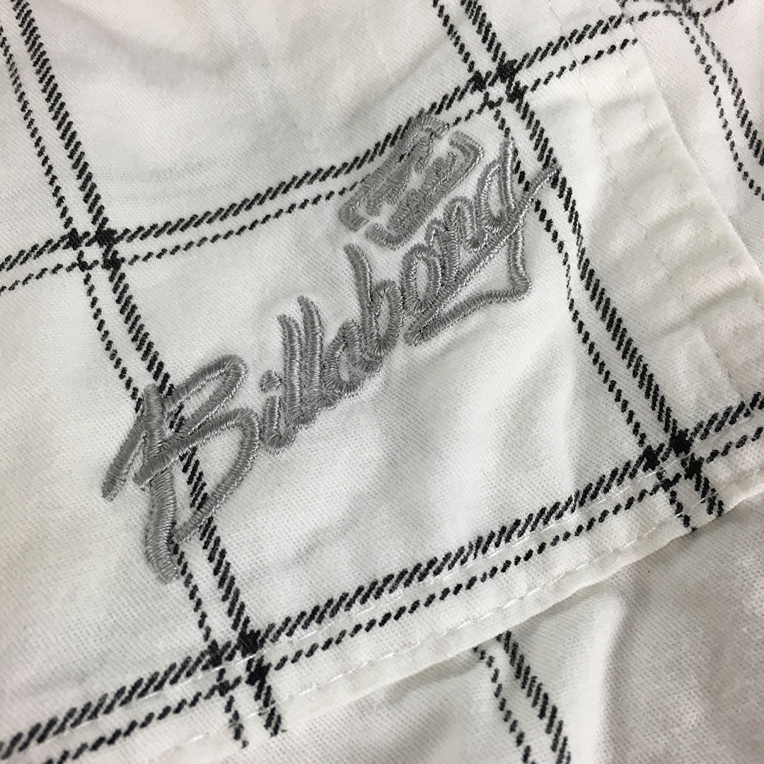 Billabong Mens Shorts Size 36 White Checkered Pockets Logo