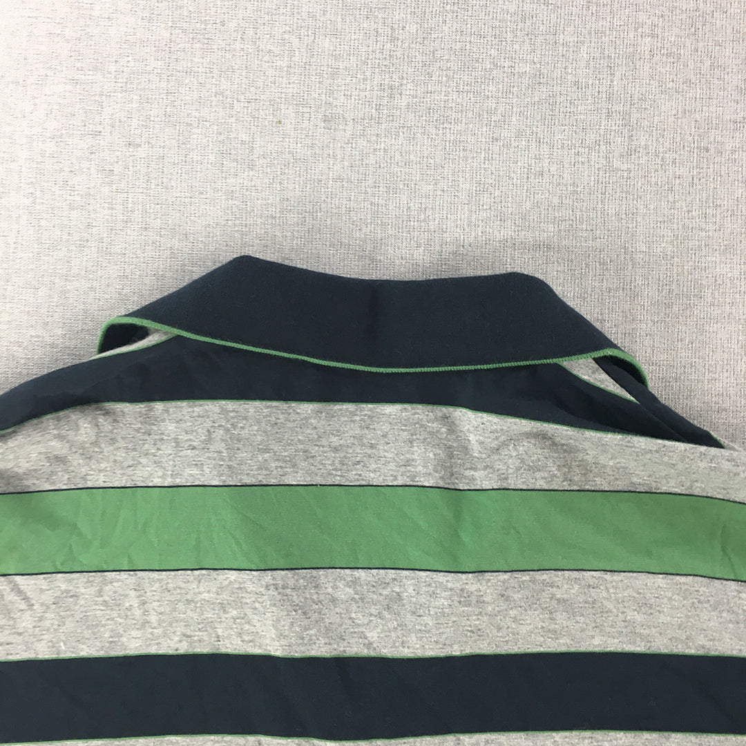 Reserve Mens Polo Shirt Size XL Green Grey Navy Collared Rugby