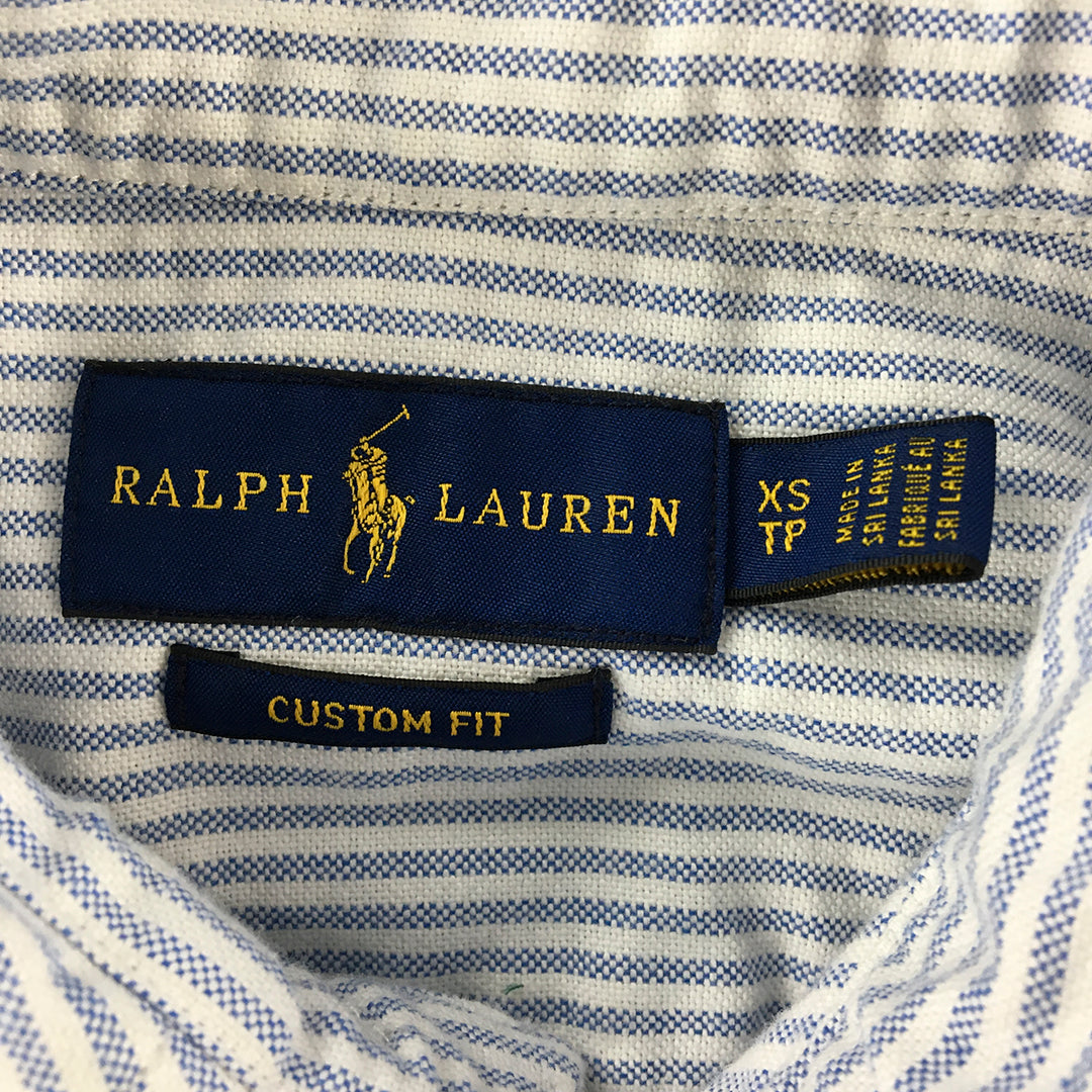 Ralph Lauren Womens Shirt Size XS Blue Striped Pony Logo Button-Up Collared