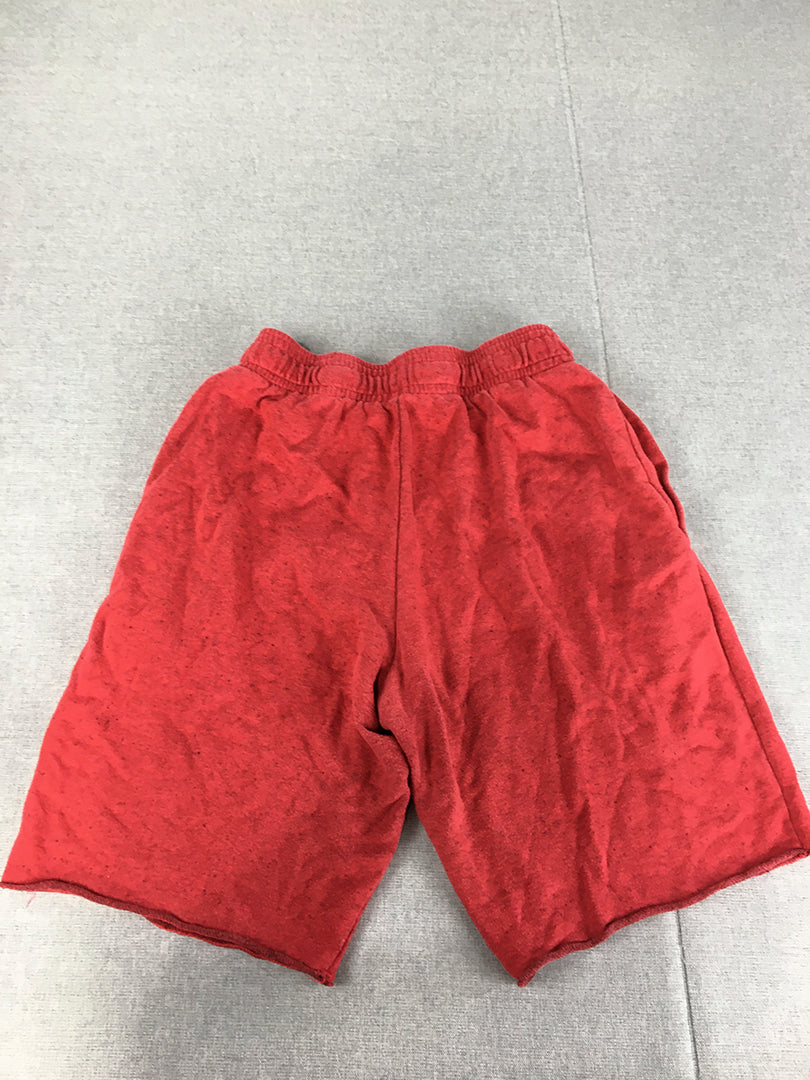 Under Armour Womens Shorts Size M Red Big Logo Drawstring Pockets