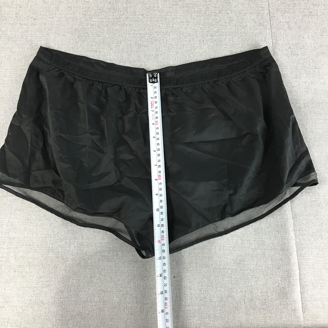 Calvin Klein Womens Shorts Size L Black Logo Elastic Waist