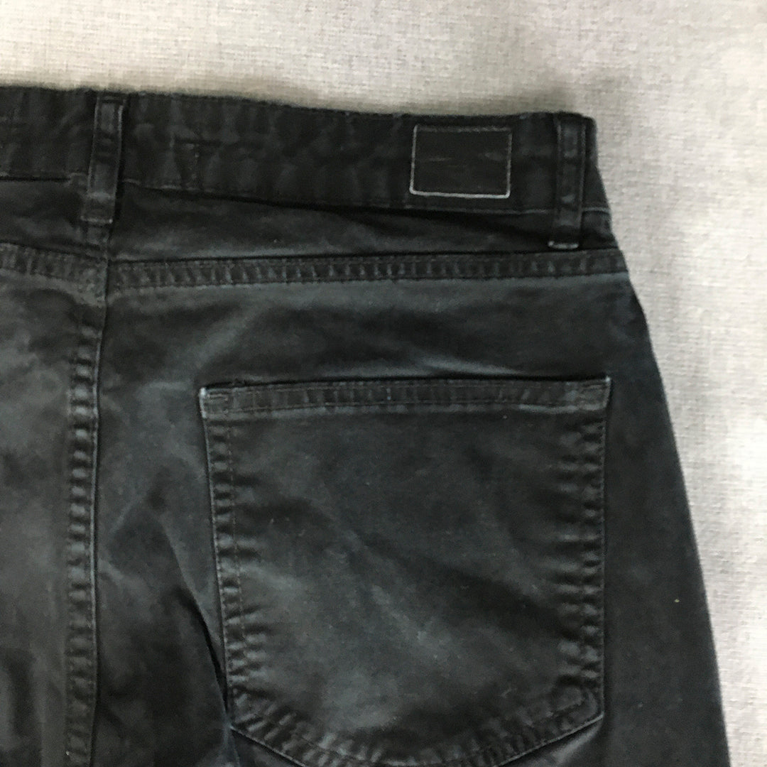 Zara Man Chino Pants Size 31 (W31 x L30) Black Slim Fit Pockets Trousers