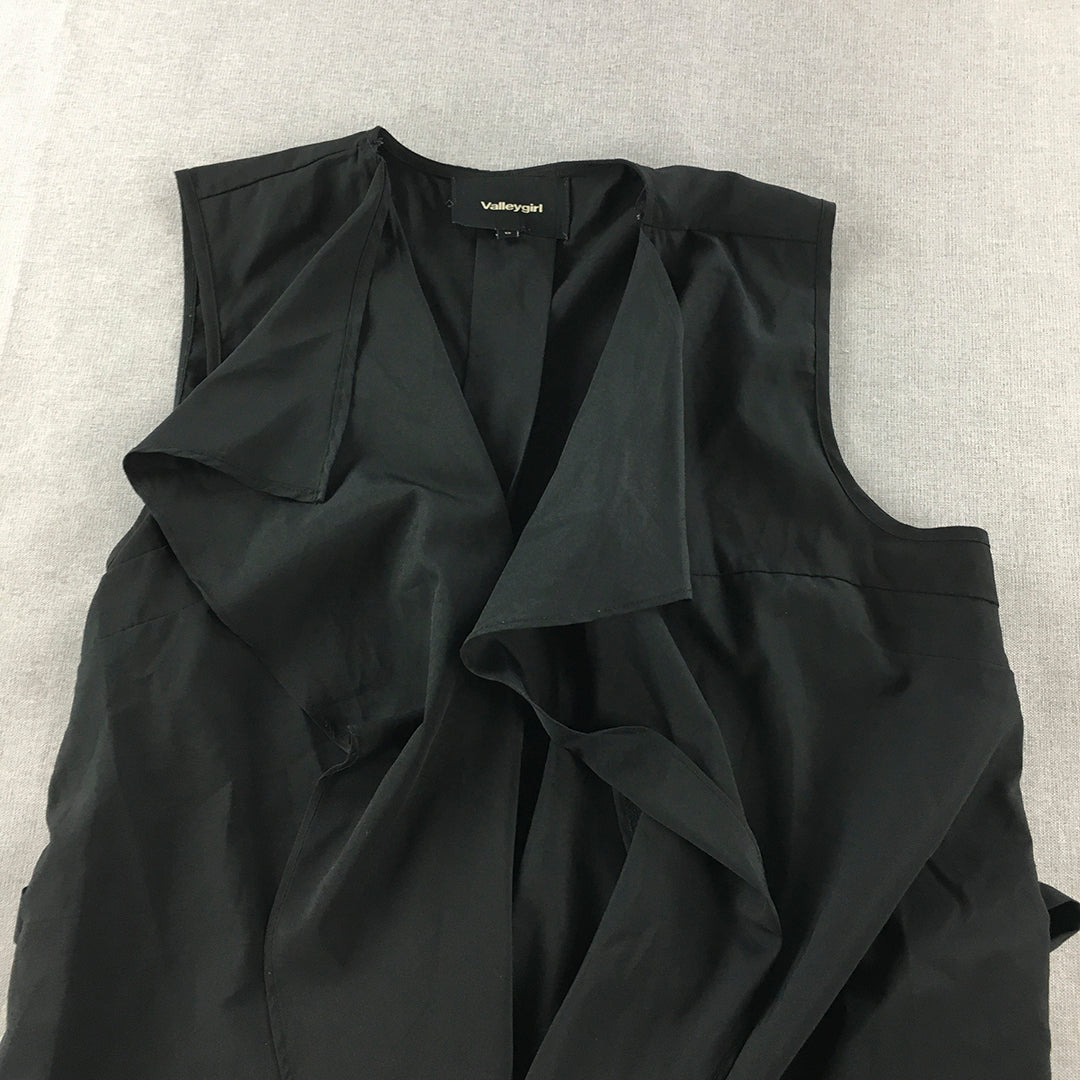 Valleygirl Womens Shift Dress Size 12 Black Sleeveless Mini