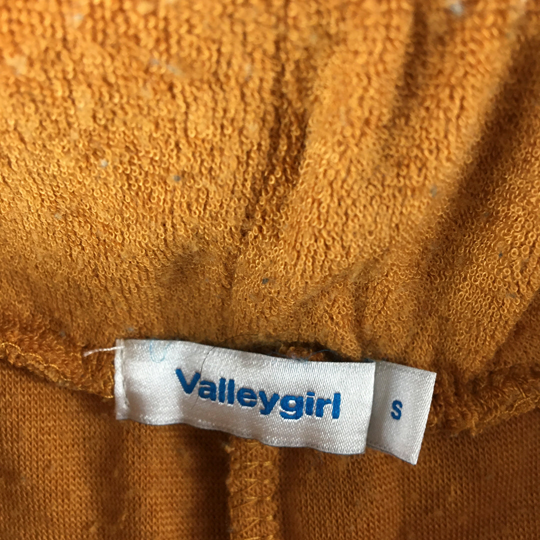 Valleygirl Womens Shorts Size S Orange Elastic Waist Drawstring Terry Towling