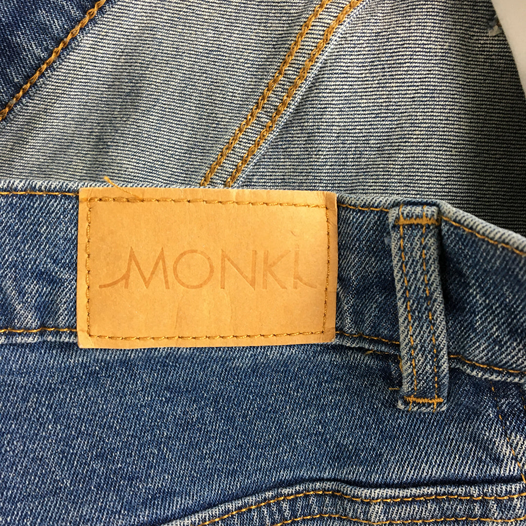 Monki Womens Denim Shorts Size 32 Blue Bermuda Pockets