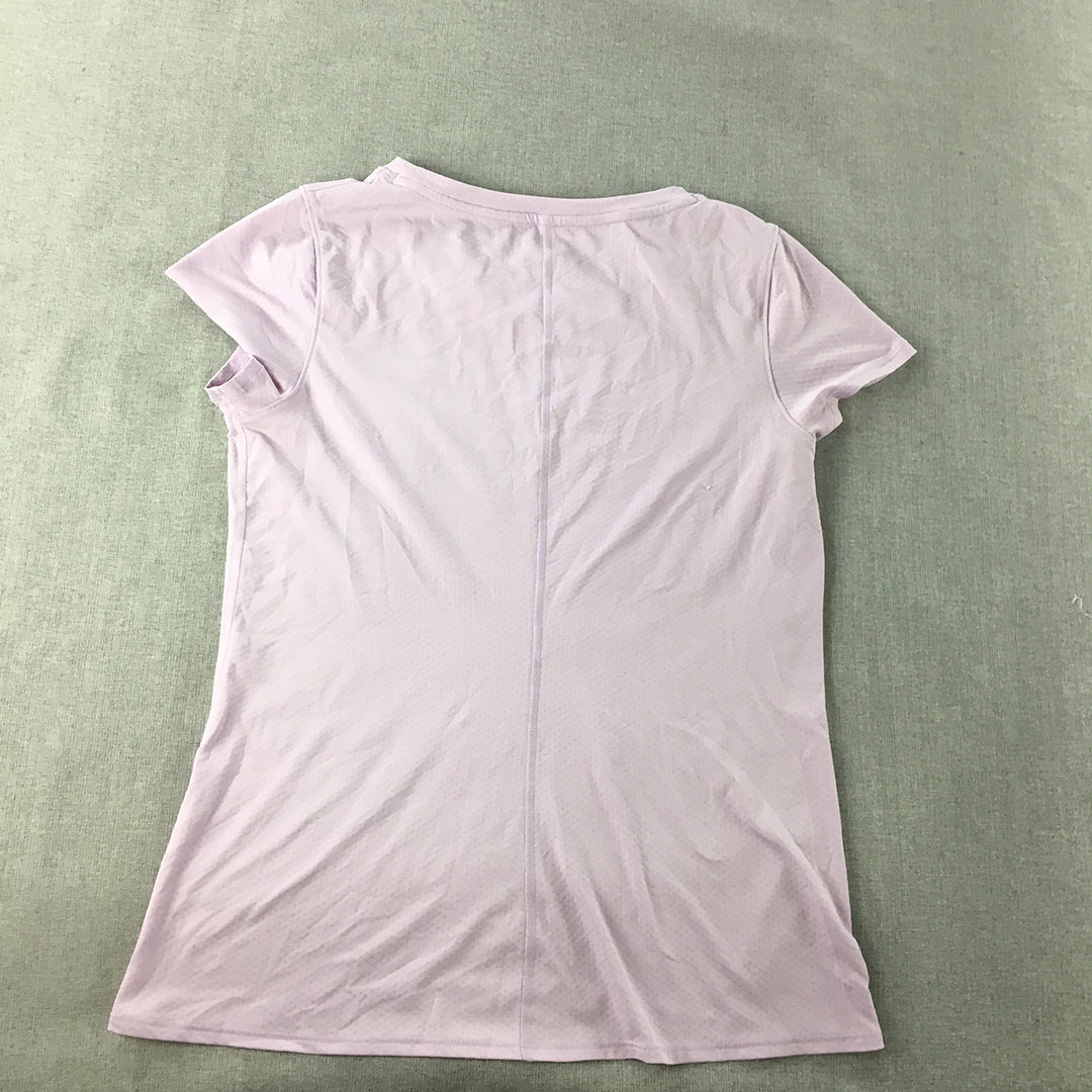 Under Armour Womens T-Shirt Size M Pink Logo Short Sleeve Top