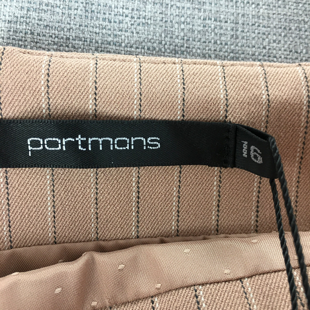 NEW Portmans Womens Mini Skirt Size 16 Nude Brown A-Line Back Zip