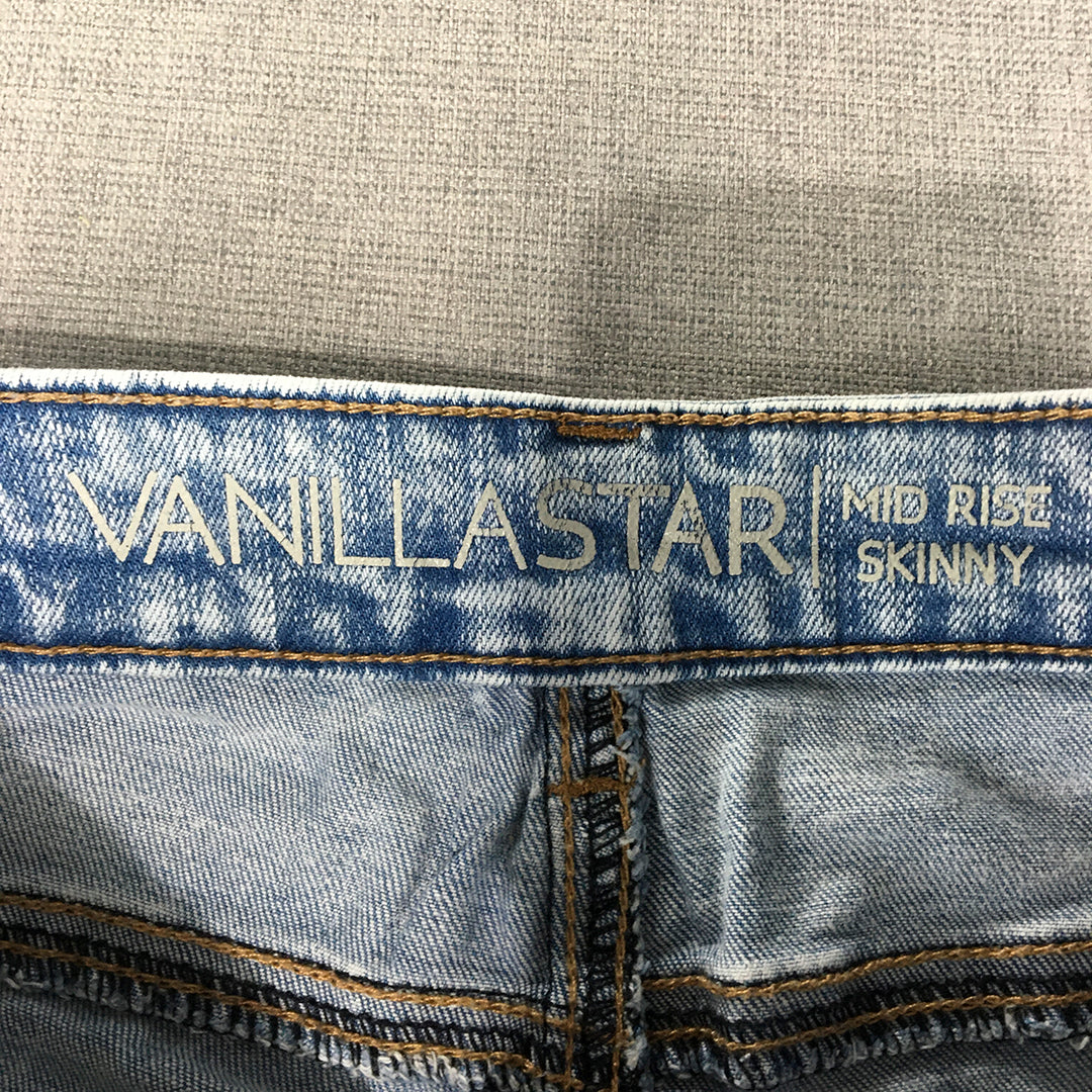 Vanilla Star Womens Skinny Jeans Size 5 (W25 x L29) Blue Light Wash Denim