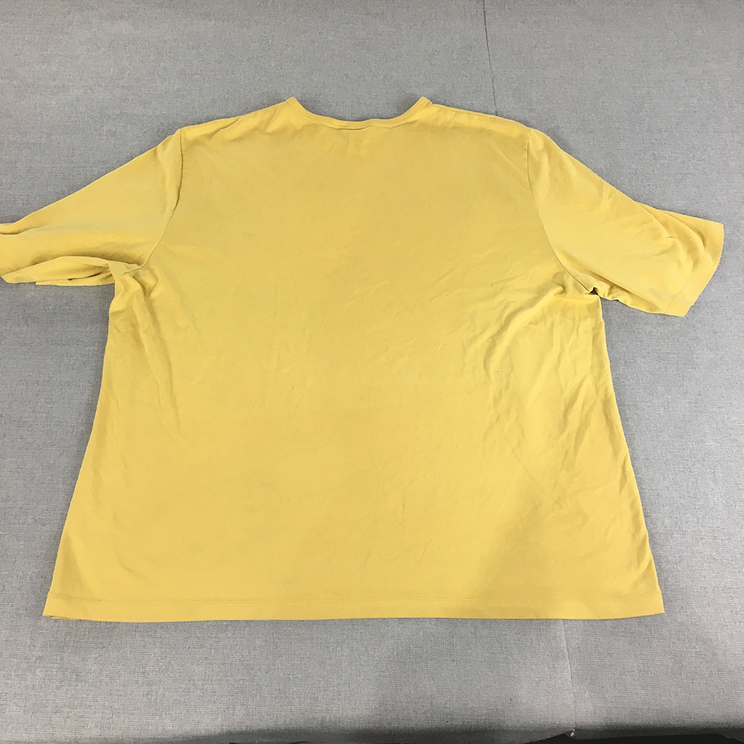 Uniqlo AIRism Womens T-Shirt Size XL Yellow Crew Neck Short Sleeve Top