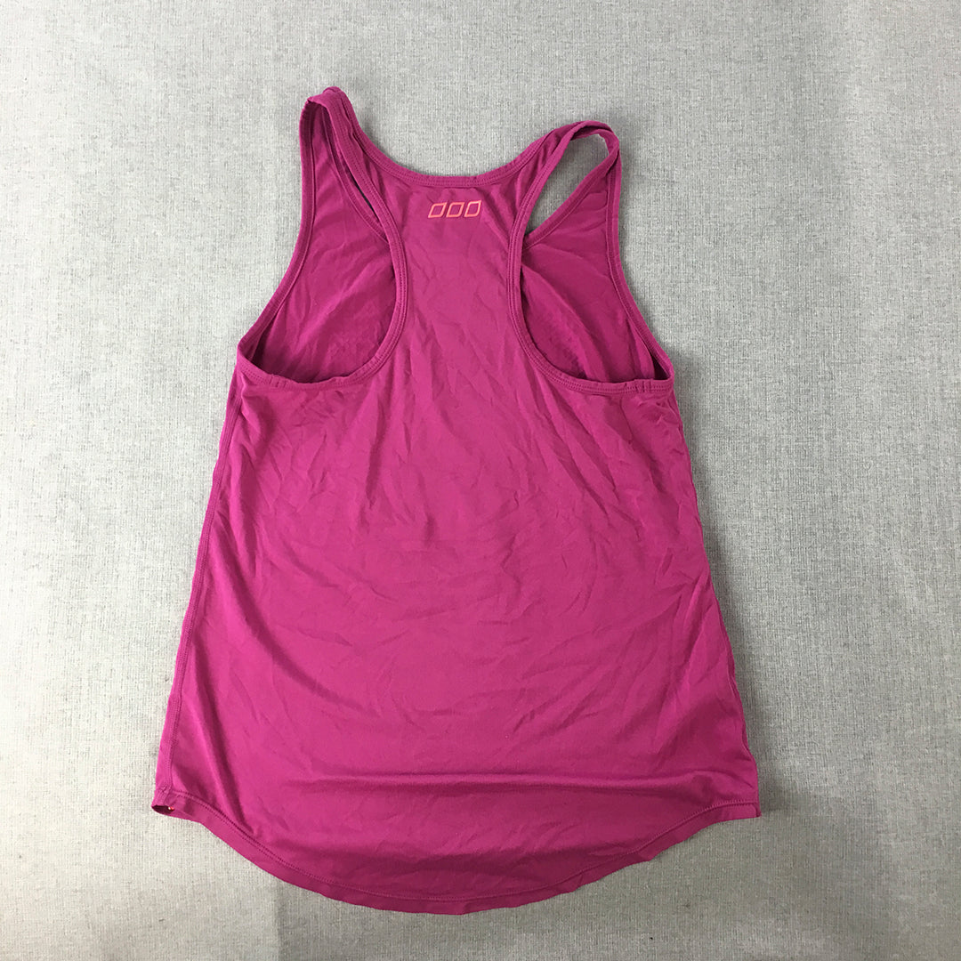 Lorna Jane Womens Tank Top Size S Pink Never Give Up Sleeveless Shirt