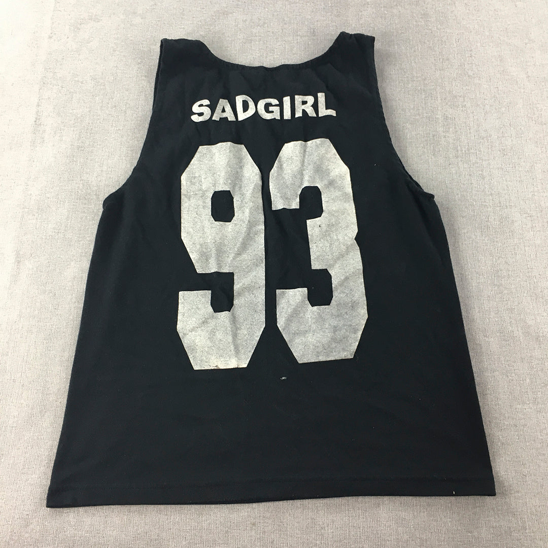 Proudrace Womens Tank Top Size S Black Sadgirl 93 Sleeveless Shirt