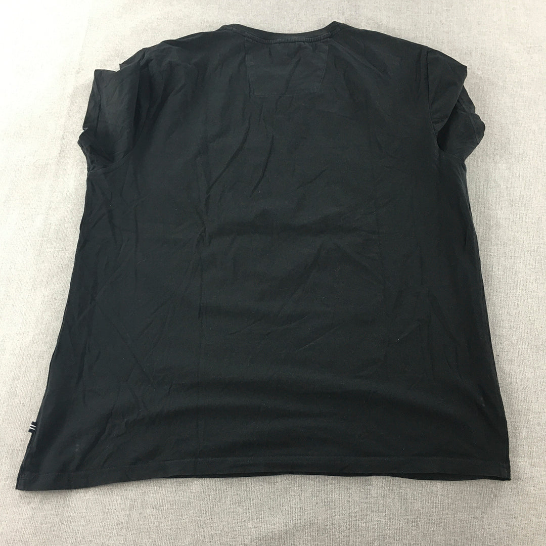 Nautica Mens T-Shirt Size L Black Pocket Logo Slim Fit Short Sleeve