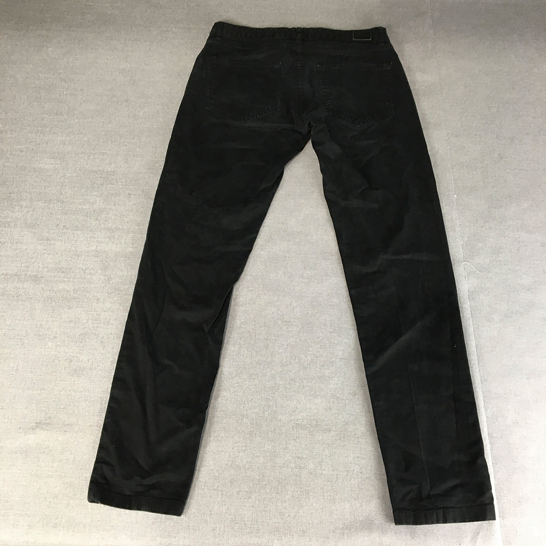 Zara Man Chino Pants Size 31 (W31 x L30) Black Slim Fit Pockets Trousers