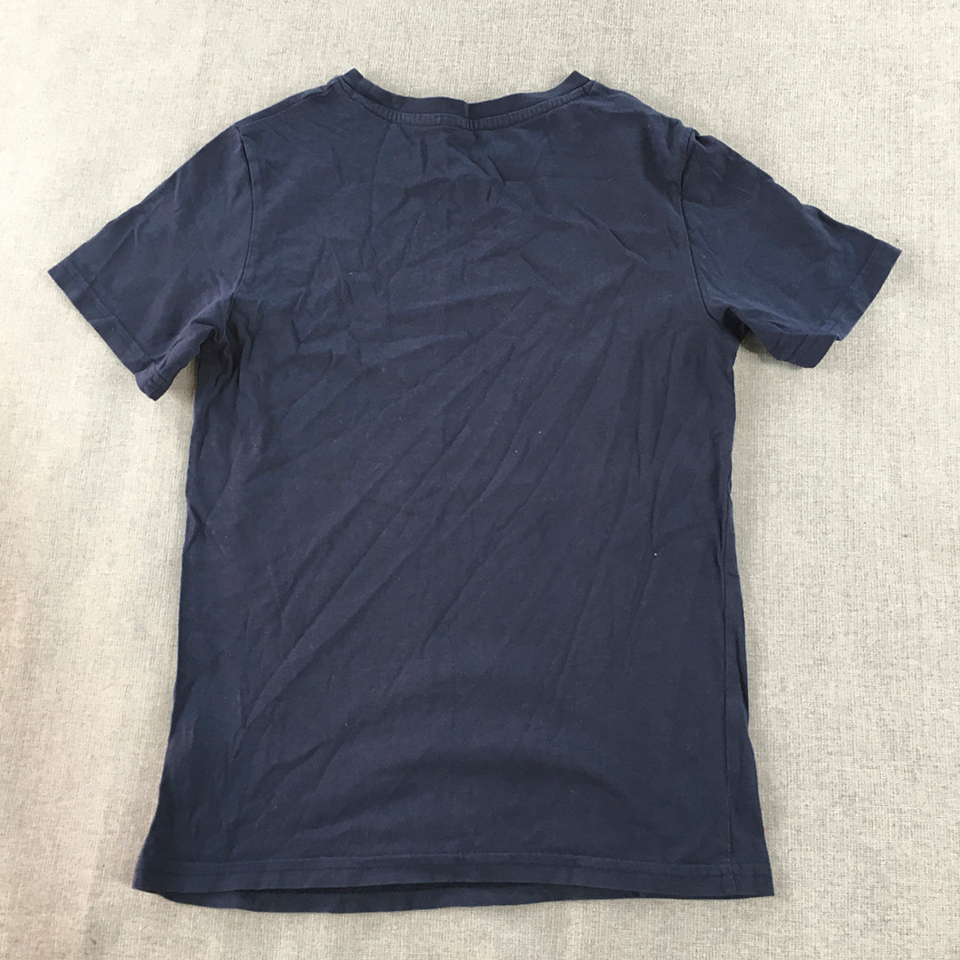 H&M Kids Boys T-Shirt Size 9 - 10 Years Navy Blue Short Sleeve Top