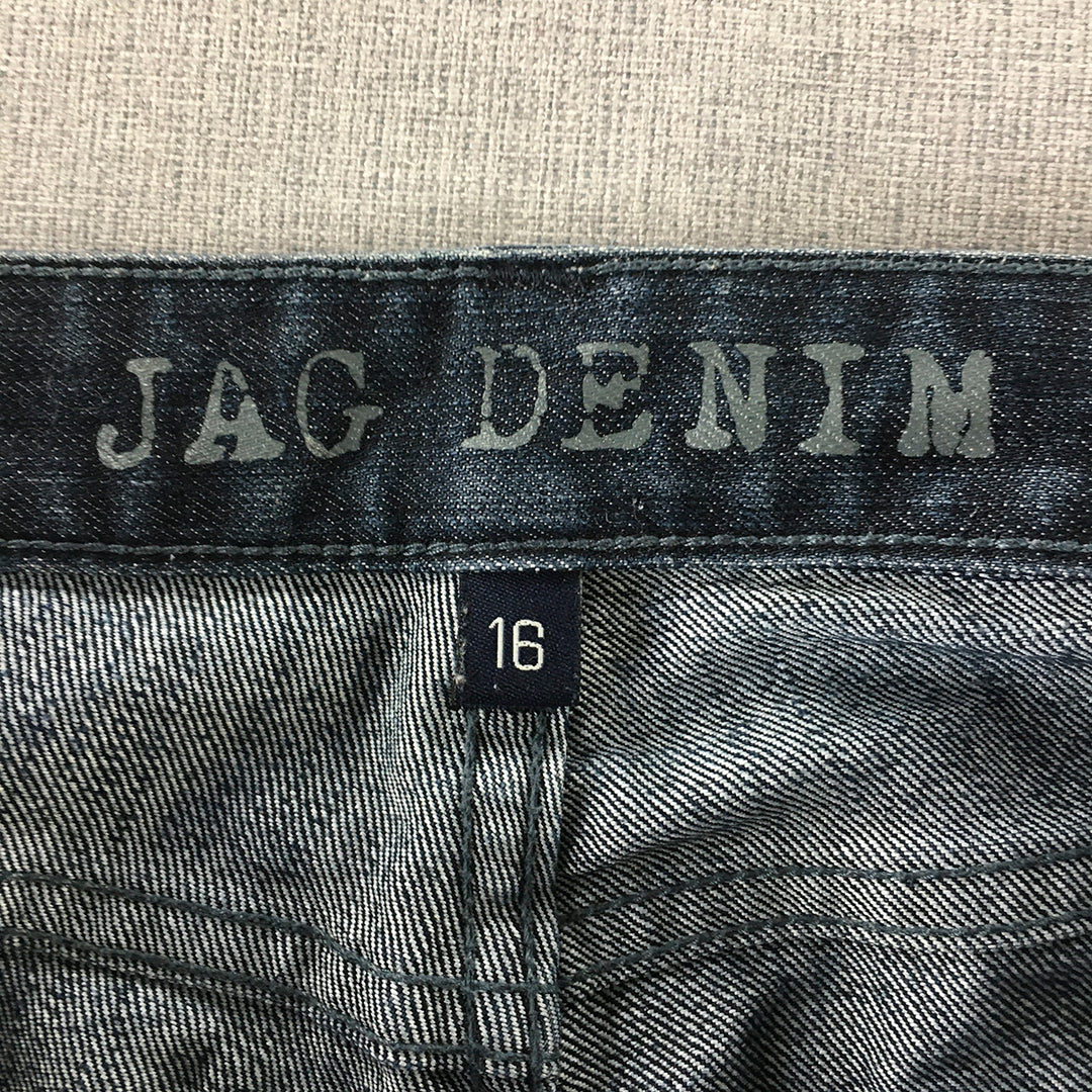 Jag Womens Capri Jeans Size 16 Blue Dark Wash Denim