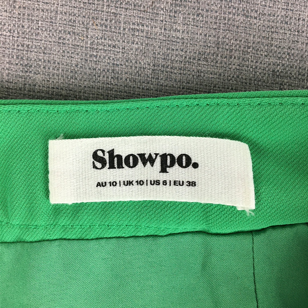 Showpo Womens Mini Skirt Size 10 Green Slit