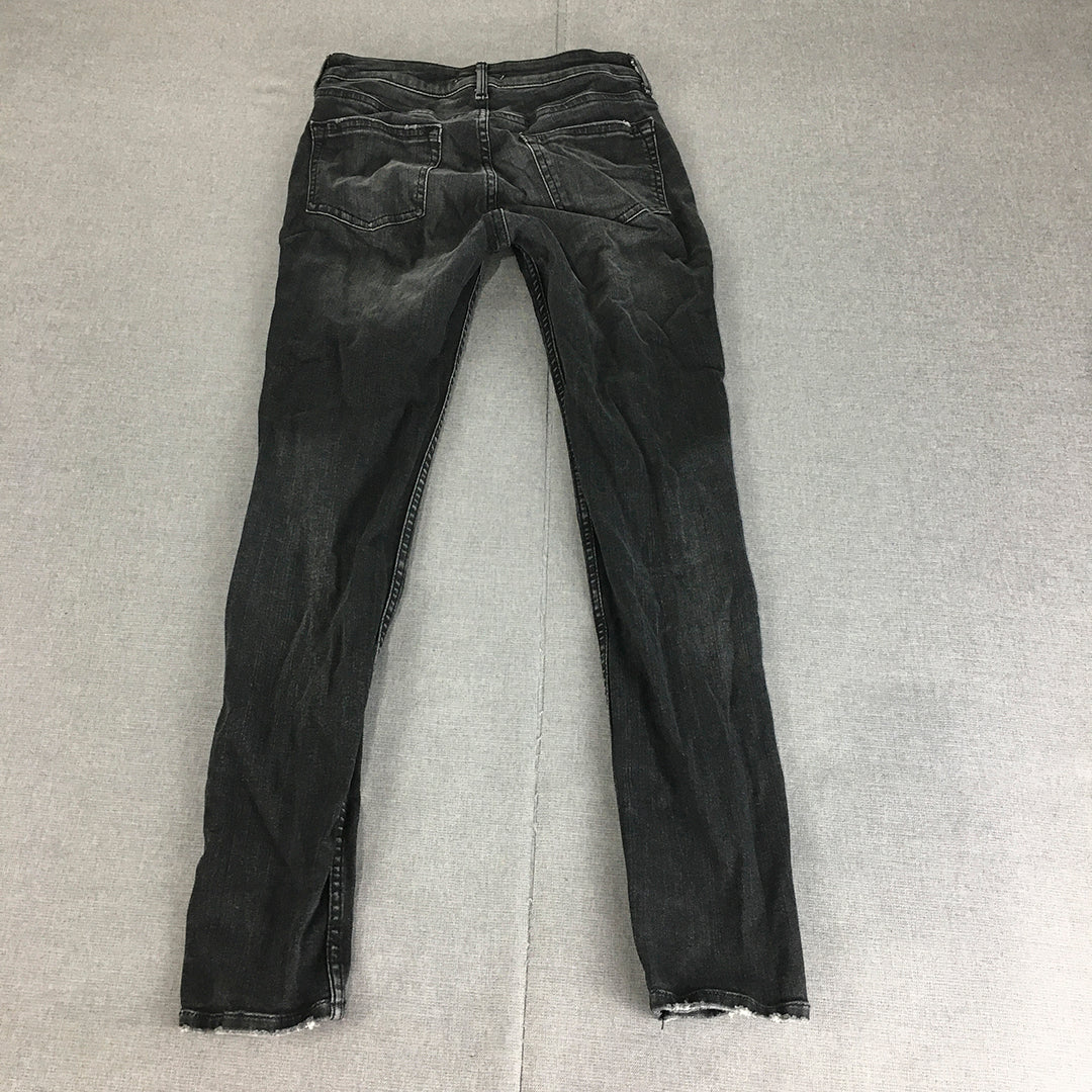 Zara Womens Skinny Jeans Size 4 Black Stretch Denim Dark Wash