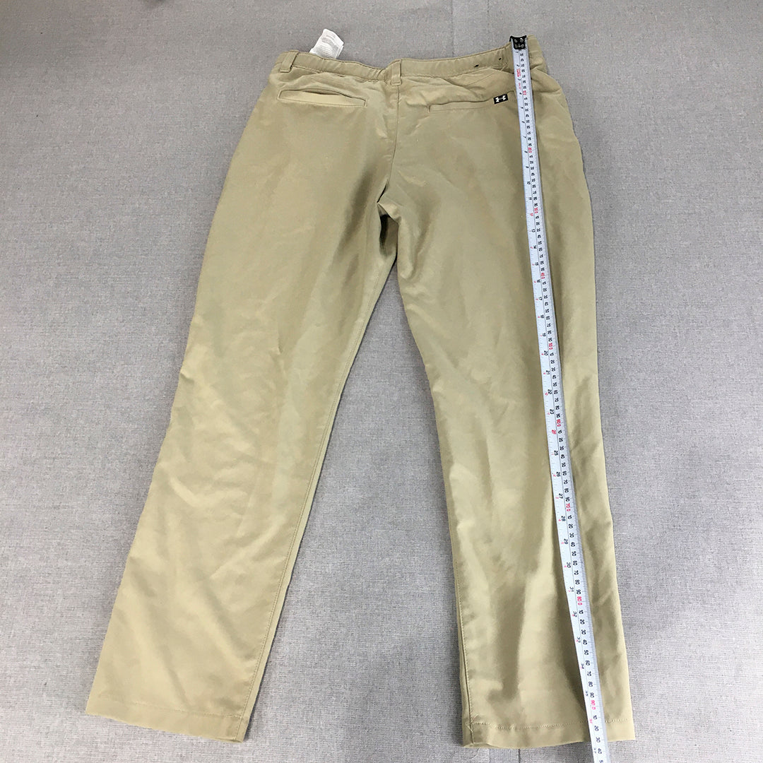 Under Armour Kids Boys Golf Pants Youth Size XL Brown Pockets