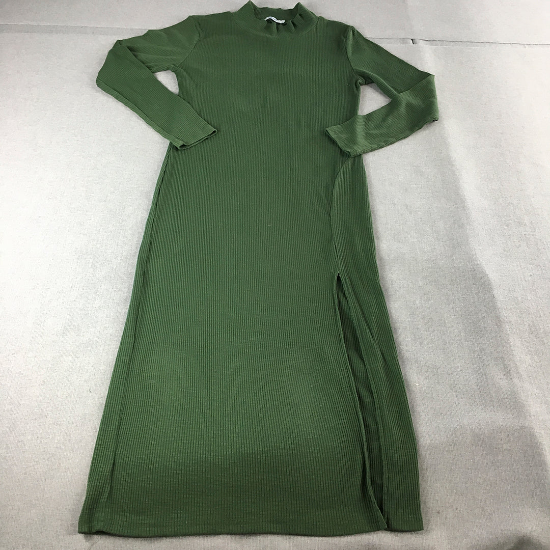 Valleygirl Womens Sweater Dress Size XL Green Knit Long Sleeve Midi