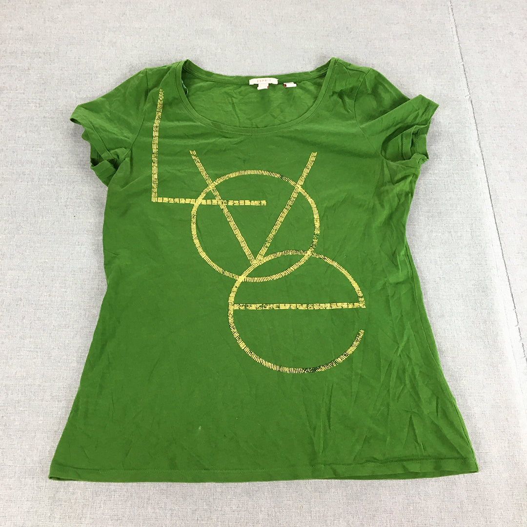 Esprit Womens Top Size S Green Short Sleeve Shirt