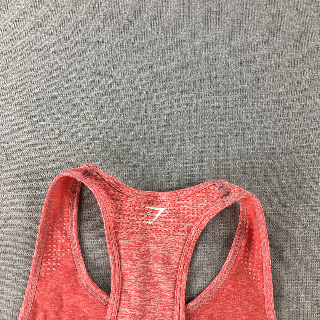 Gymshark Womens Tank Top Size XS Pink Logo Sleeveless Gym Shirt