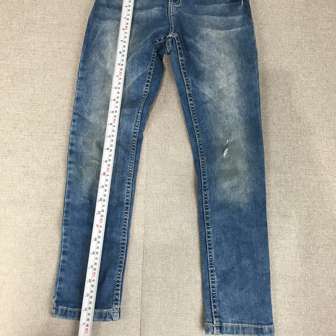 Flying Machine Kids Boys Jeans Youth Size S (9 - 10 Years) Blue Skinny Stretch