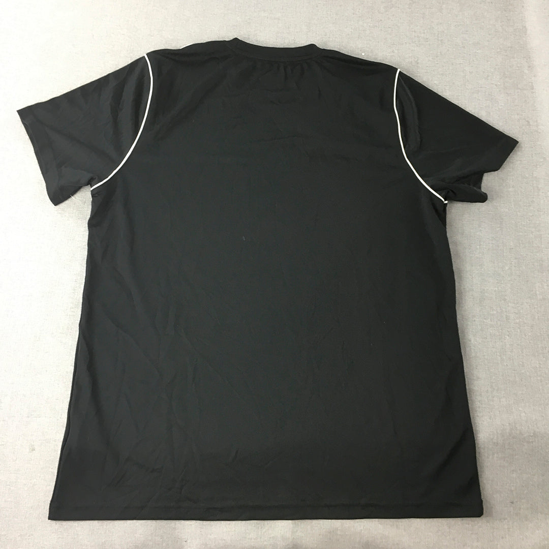 Nike Mens T-Shirt Size XL Slim Fit Dri-Fit Black Short Sleeve Logo Crew Neck