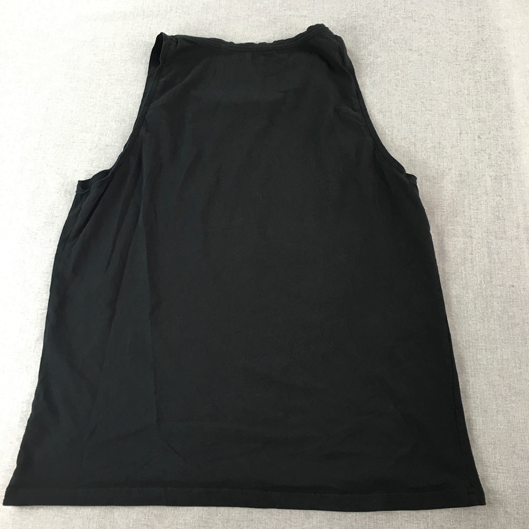 Pull & Bear Mens Tank Top Size XL Black Sleeveless Shirt