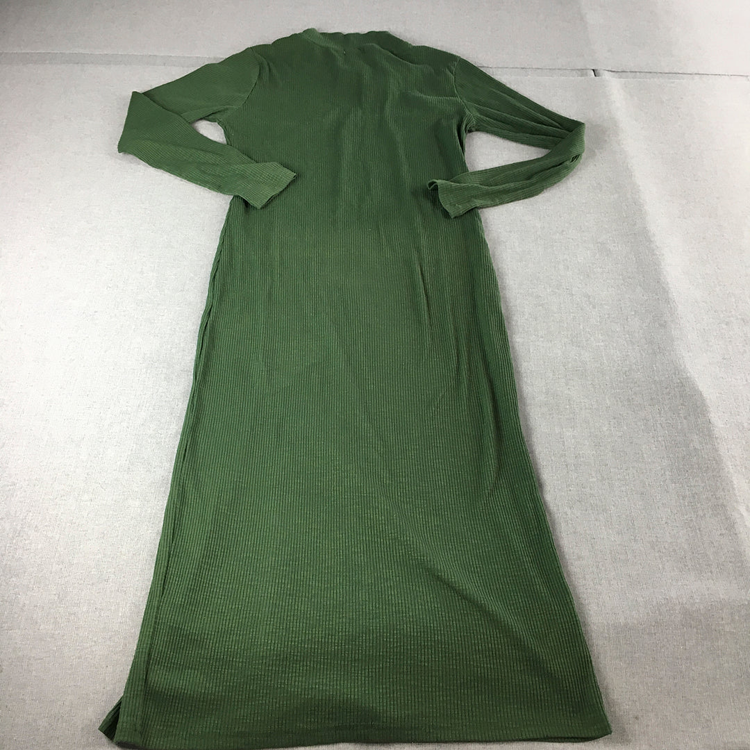 Valleygirl Womens Sweater Dress Size XL Green Knit Long Sleeve Midi