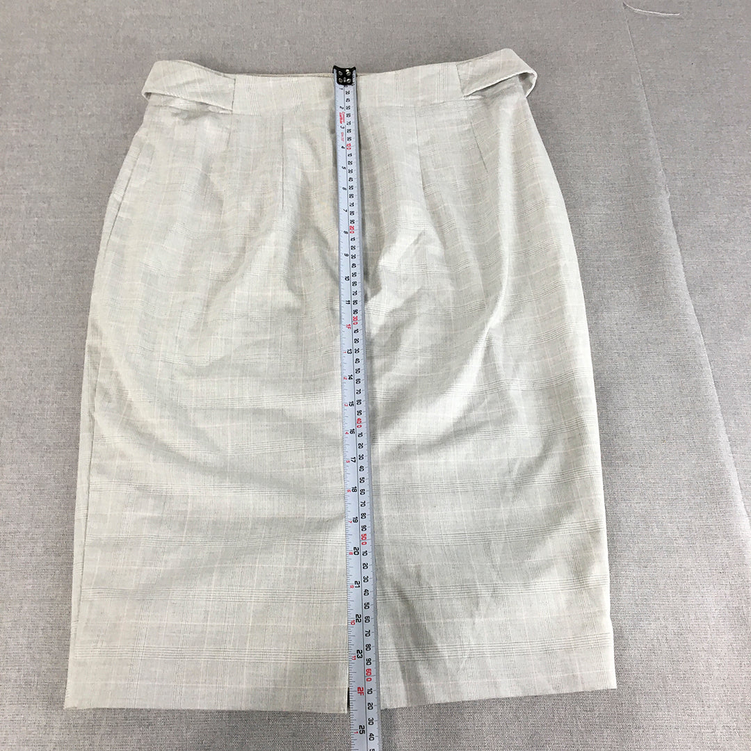 Portmans Womens Pencil Skirt Size 10 Grey Midi Straight