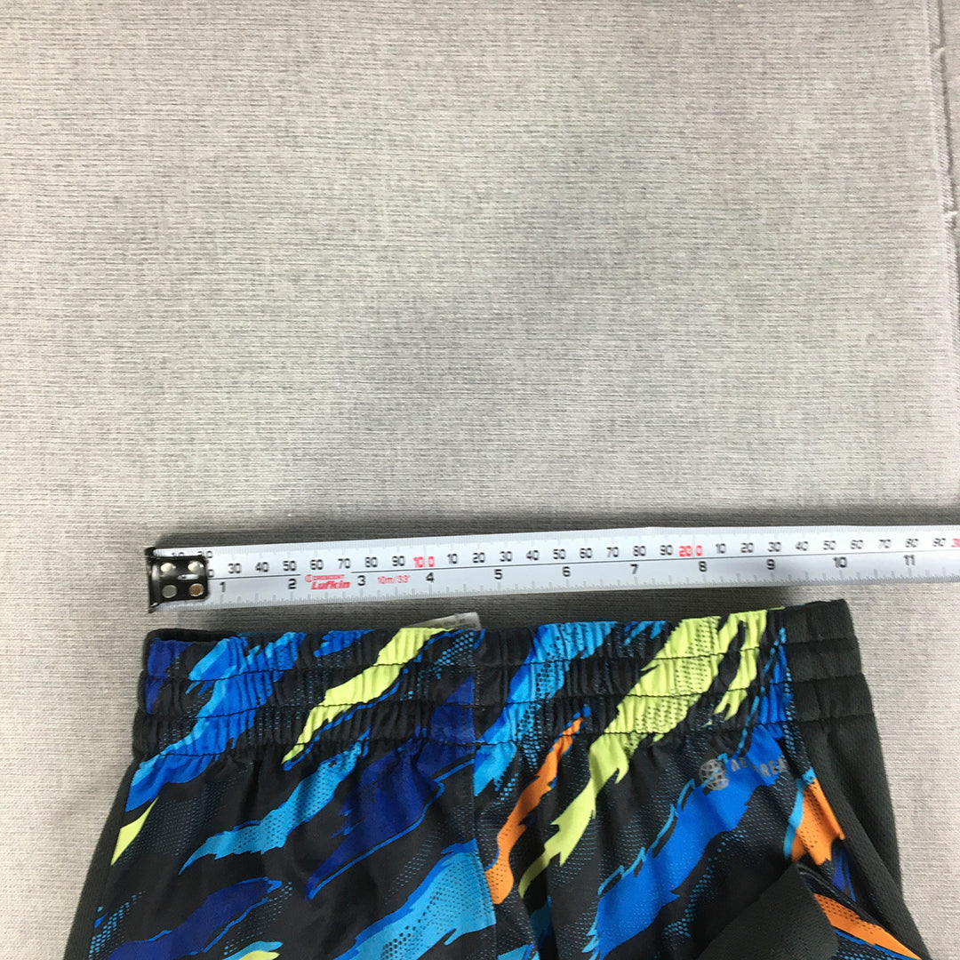 Adidas Kids Boys Shorts Youth Size S (8 Years) Black Blue Striped Elastic Waist