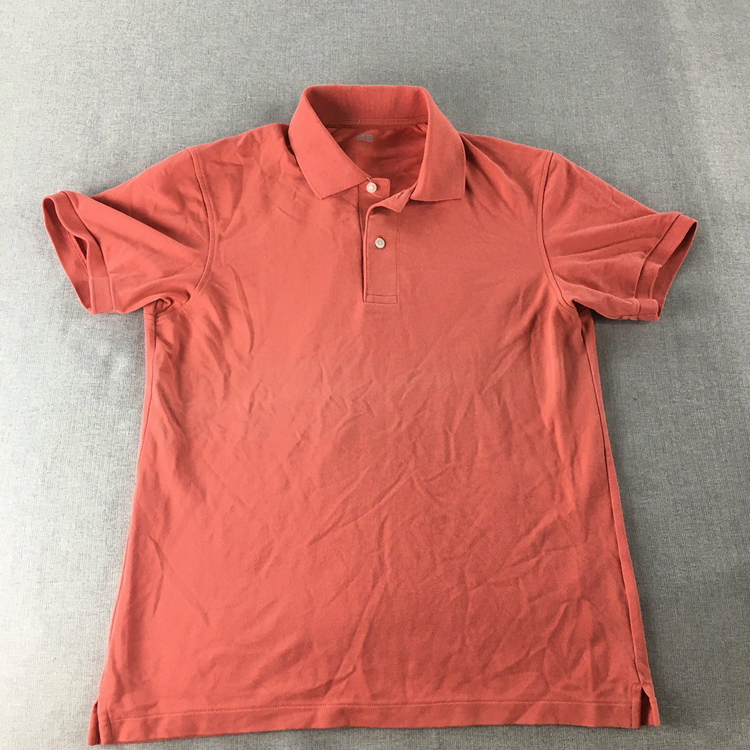 Uniqlo Mens Polo Shirt Size S Red Collared Short Sleeve Rugby