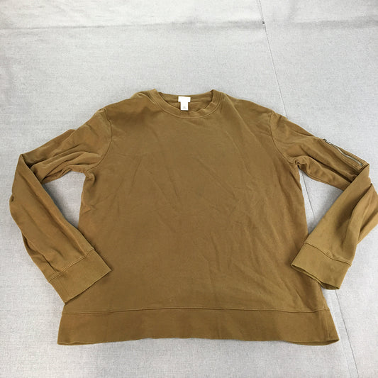 H&M Mens Sweater Size XL Brown Crew Neck Pullover Jumper