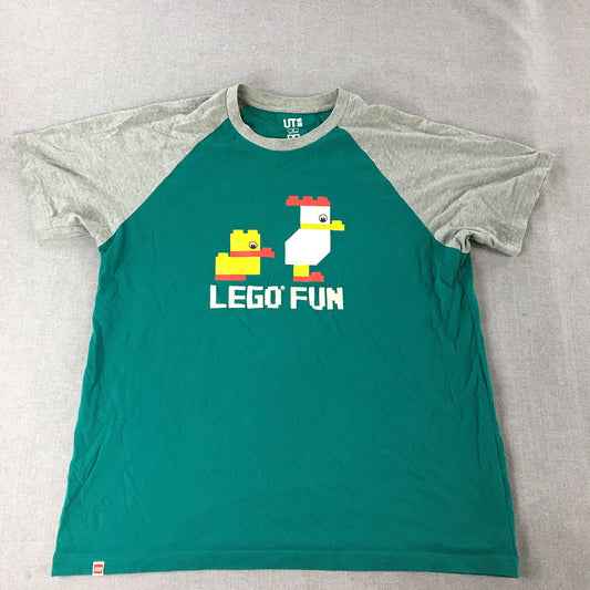 Uniqlo UT x Lego T-Shirt Adult Size XL Green Short Sleeve Chicken Bird