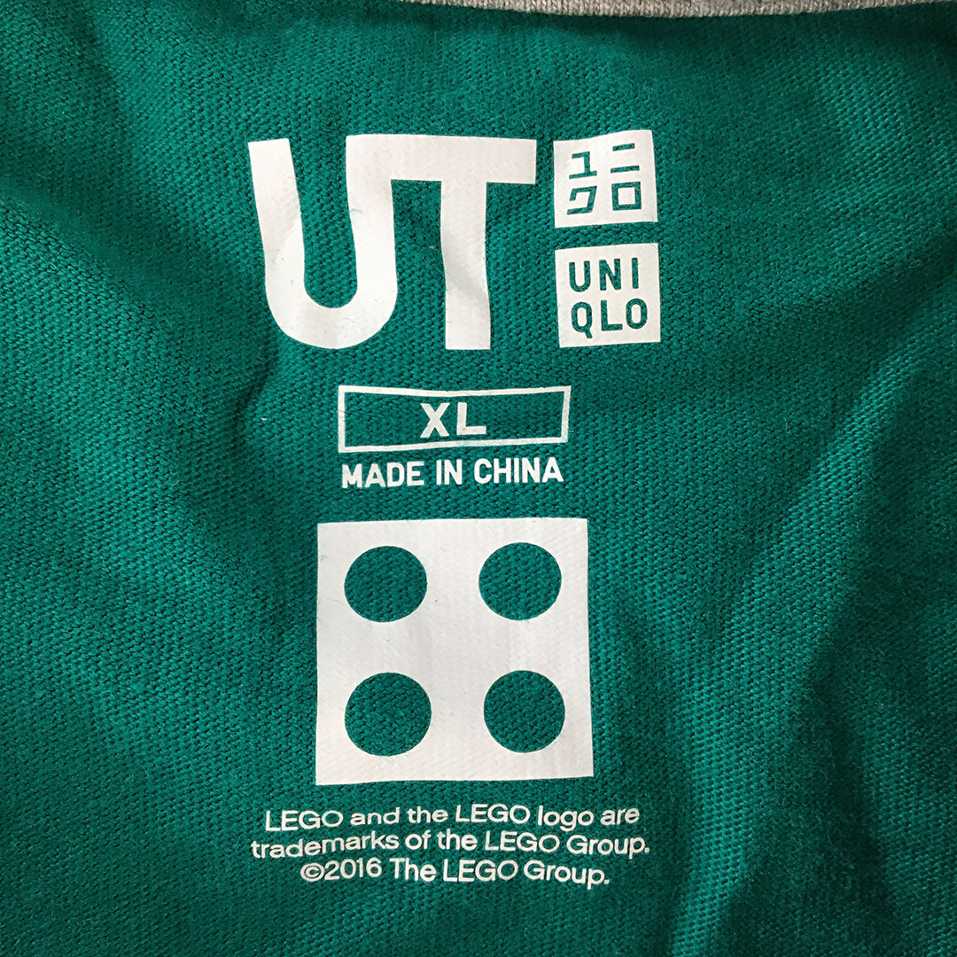 Uniqlo UT x Lego T-Shirt Adult Size XL Green Short Sleeve Chicken Bird