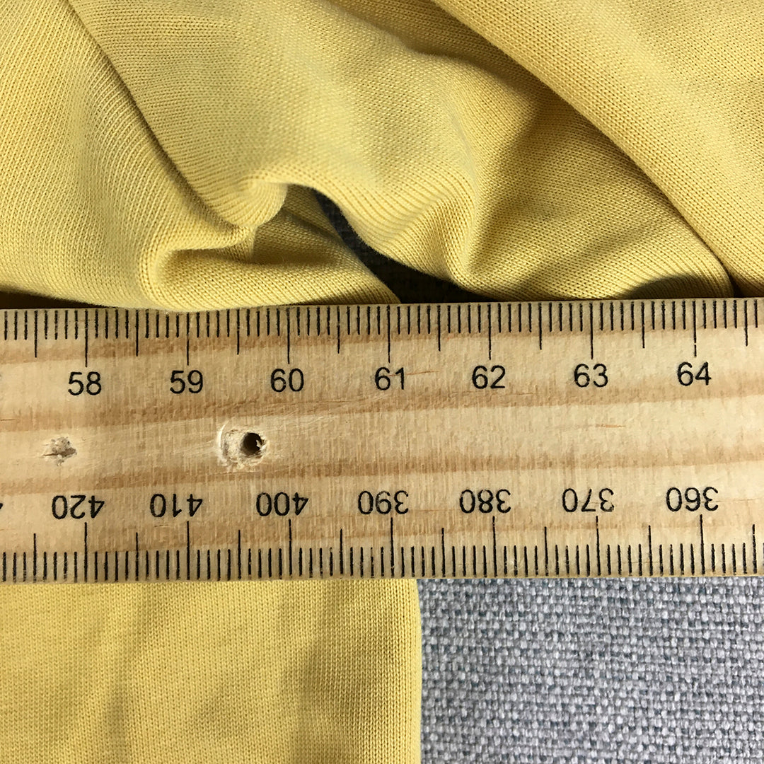 Uniqlo AIRism Womens T-Shirt Size XL Yellow Crew Neck Short Sleeve Top