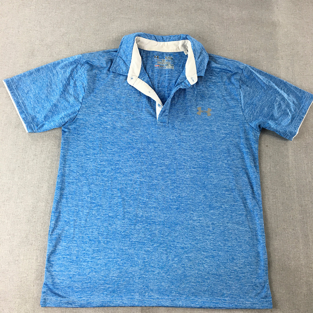 Uniqlo Womens Polo Shirt Size XL Blue Logo Collared Golf Rugby