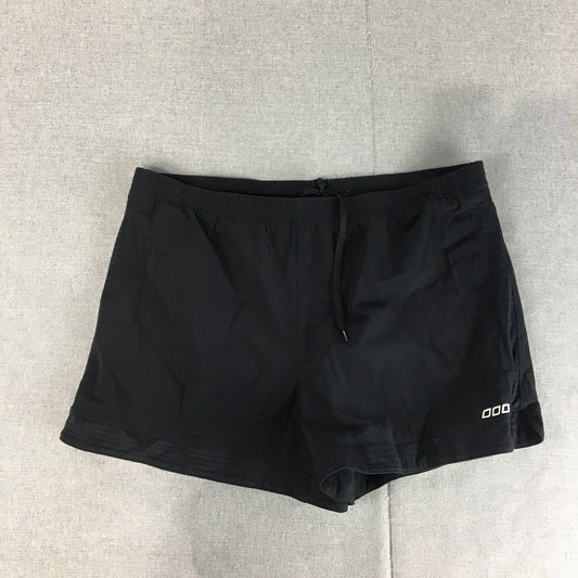 Lorna Jane Womens Shorts Size M Black Logo Drawstring Elastic Waist Running Gym