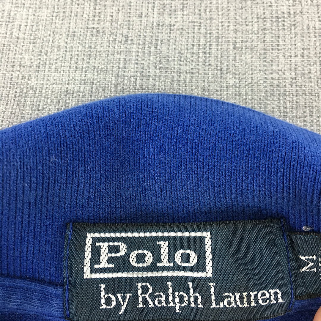 Polo Ralph Lauren Mens Shirt Size M Blue Orange Pony Logo Collared Rugby