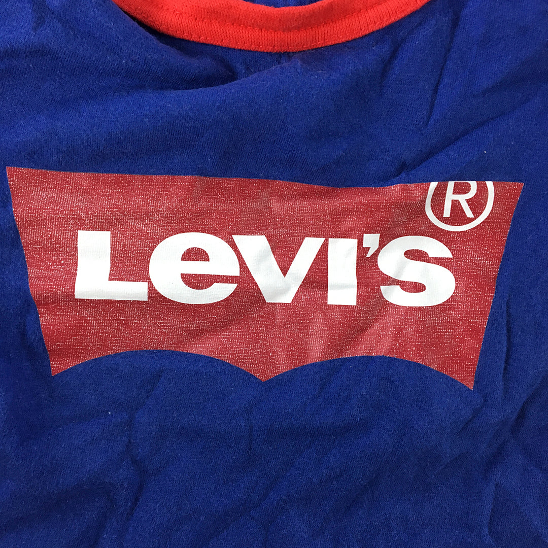 Levi's Kids Boys T-Shirt Size 5 - 6 Years Blue Logo Short Sleeve Top